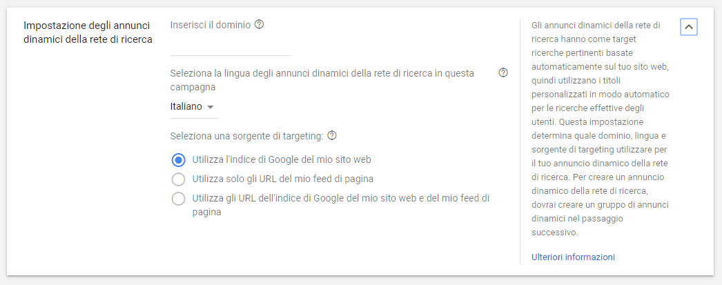 Abilitare gli annunci dinamici con Google ADS