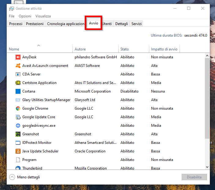 Come velocizzare Windows 10: il Task Manager