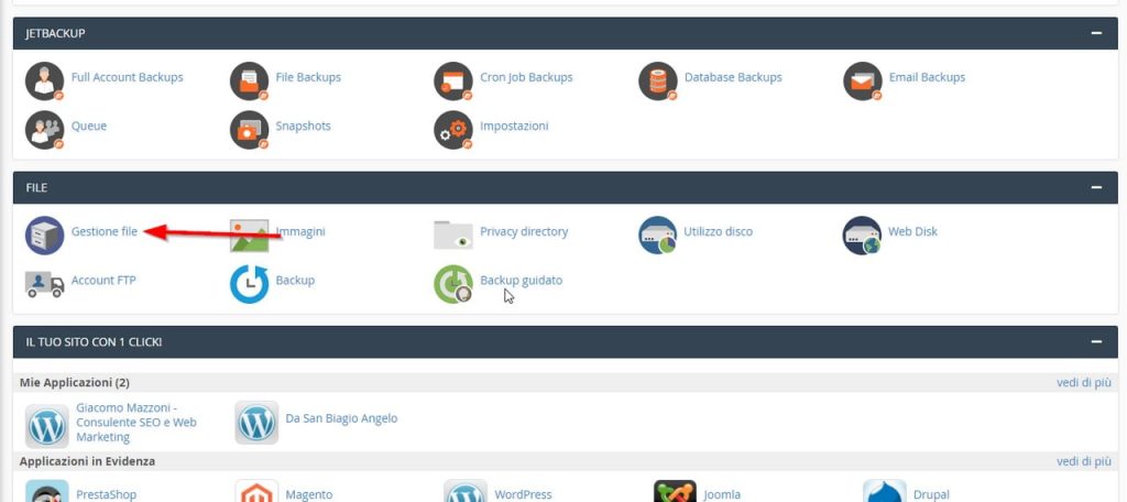 Errori PHP: entrare nel file manager
