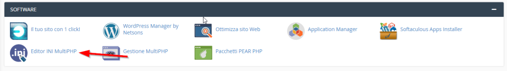 Entrare nell'editor INI MultiPHP